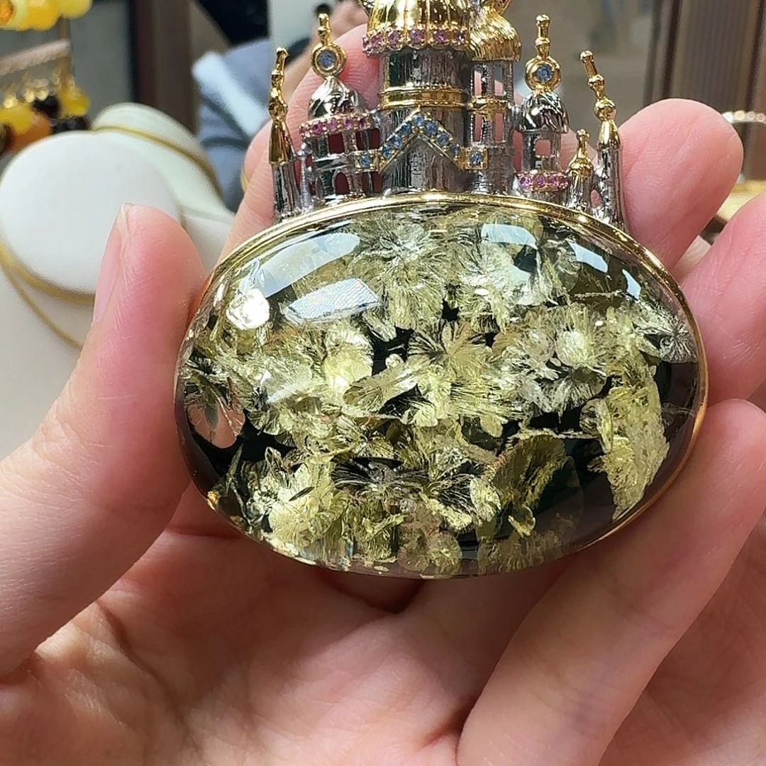 琥珀未镶嵌颈饰吊坠