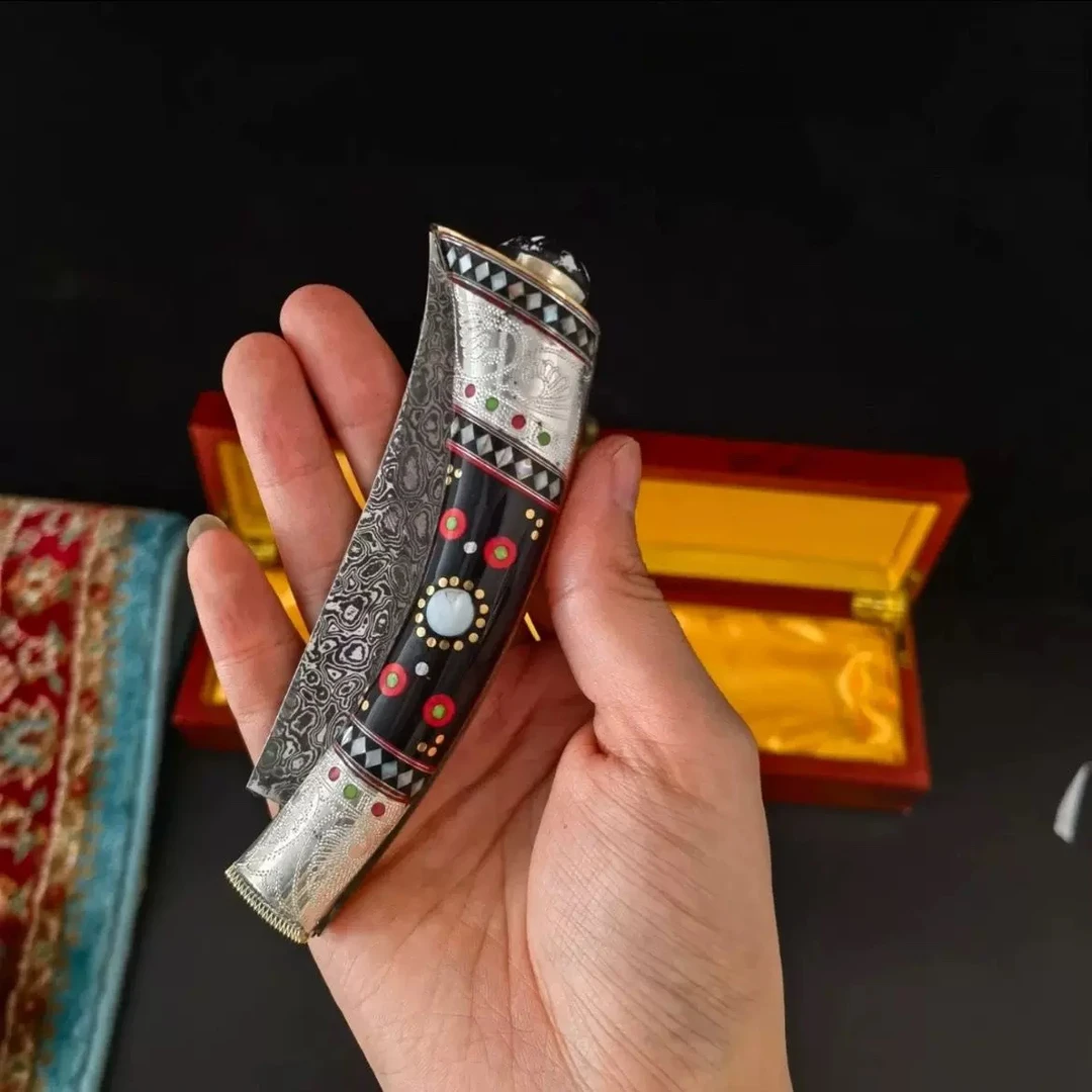 英吉沙纯手工户外剔骨锋利小刀刀具款式精美花纹正宗正品高颜值