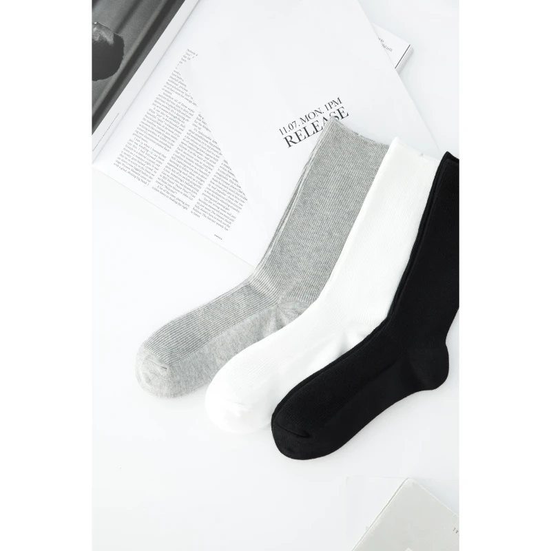 BAYBERYL老贝3双装*中筒袜25秋冬百搭纯色袜子9DD5J1641-10/19