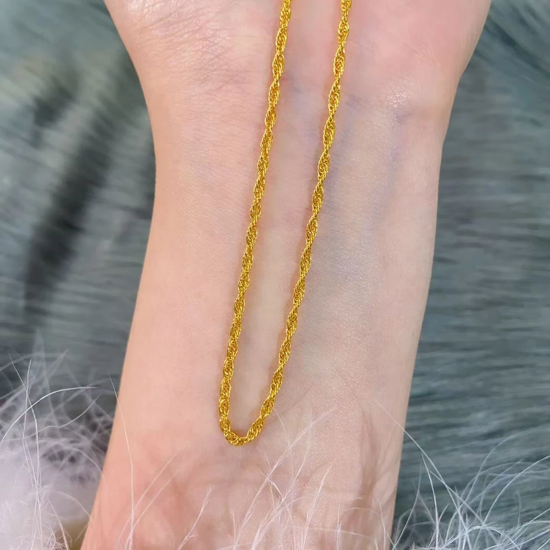 【伟新源】足金999 5G工艺百搭麻花链