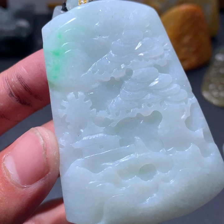 翡翠未镶嵌颈饰保真天然a货翡翠