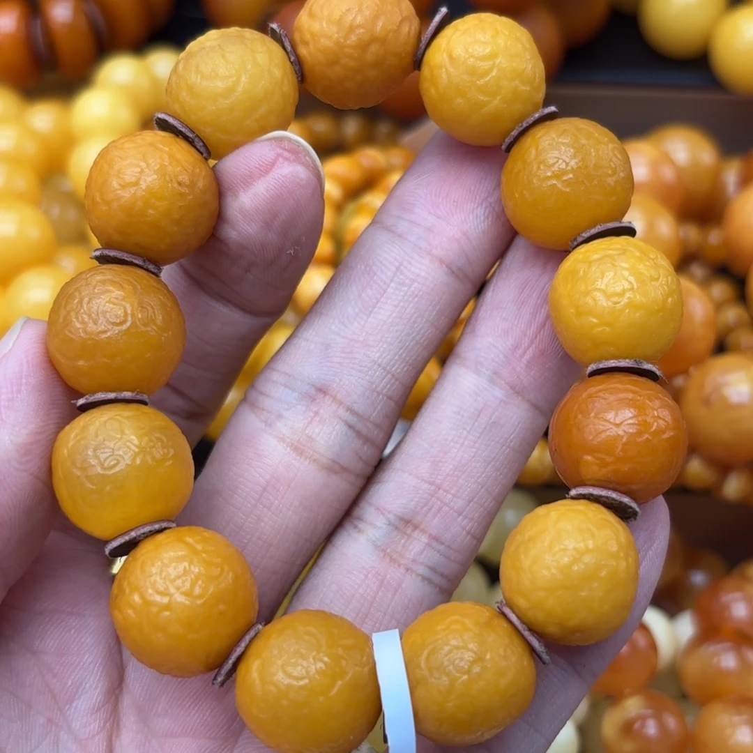 艺***制琥珀未镶嵌手链蜜蜡