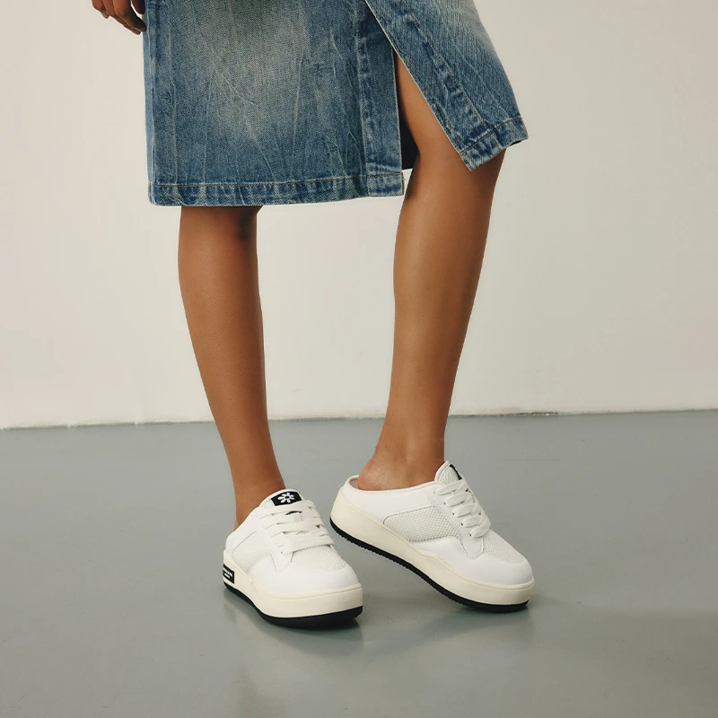 ARTICLE NO.复古厚底汉堡鞋休闲半拖时尚潮流增高男女情侣