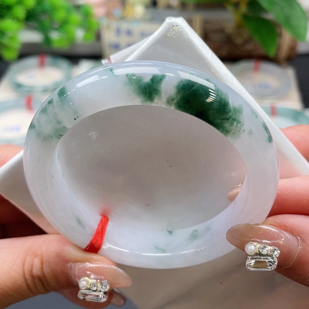 未镶嵌手镯翡翠64号青花瓷54.6圈