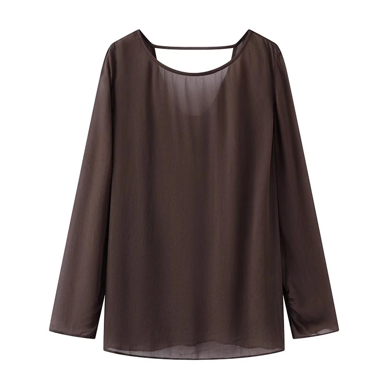 艾家同款2025夏季网纱微透长袖防晒衫背心两件套女50515012