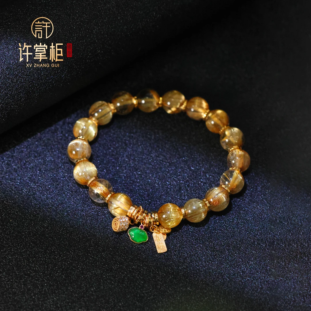 许掌柜｜18K金镶嵌翡翠手串天然翡翠A货女款气质轻奢时尚百搭简约