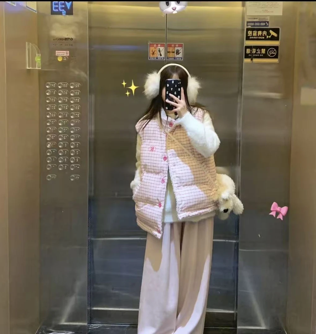小卓 大码复古格子马甲外套➕连帽卫衣228636马甲28636