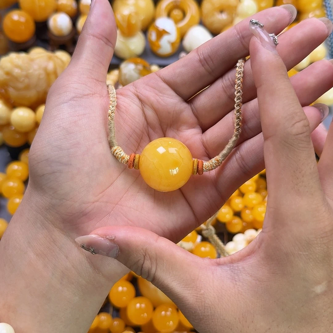 未镶嵌蜜蜡珠宝奇石锁骨27mm