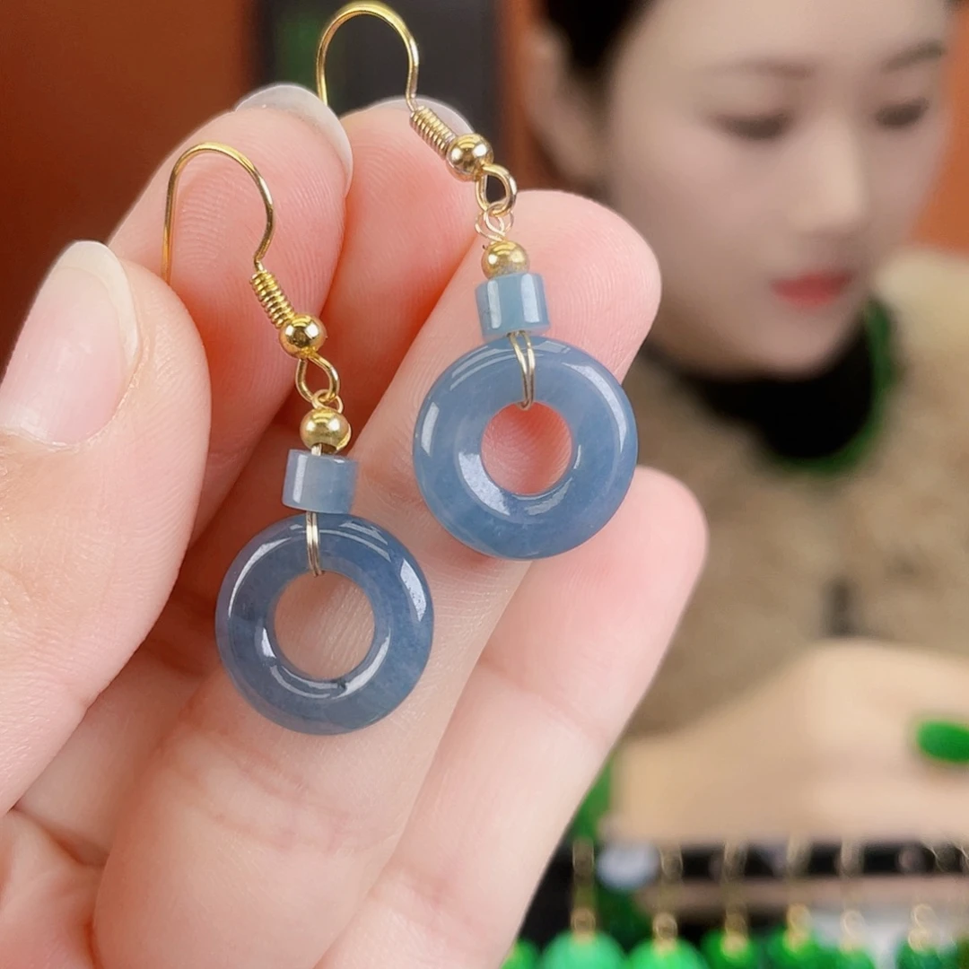 翡翠未镶嵌耳饰饰品