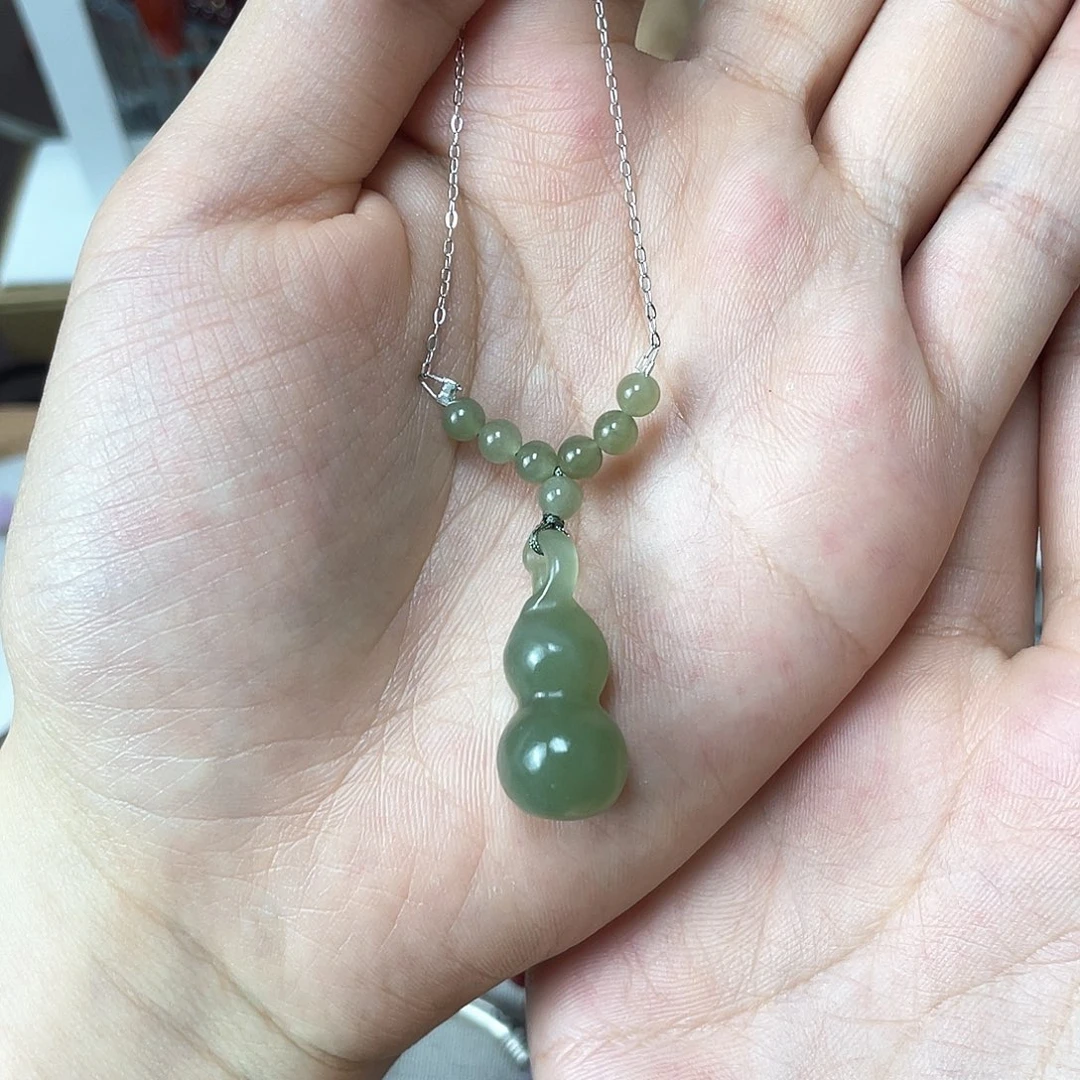 和田玉银S925镶嵌颈饰