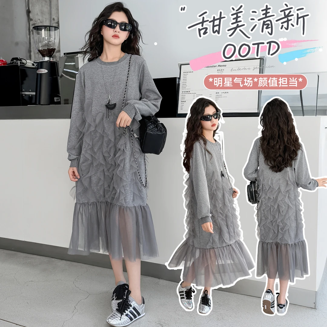 女童秋装连衣裙2025新款大儿童公主裙春秋小孩巨好看的裙子高级感