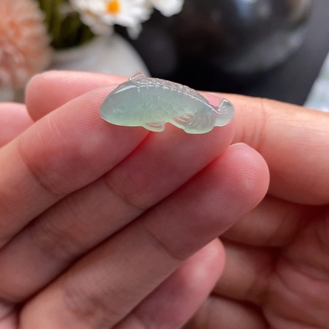 翡翠散珠晴底锦鲤