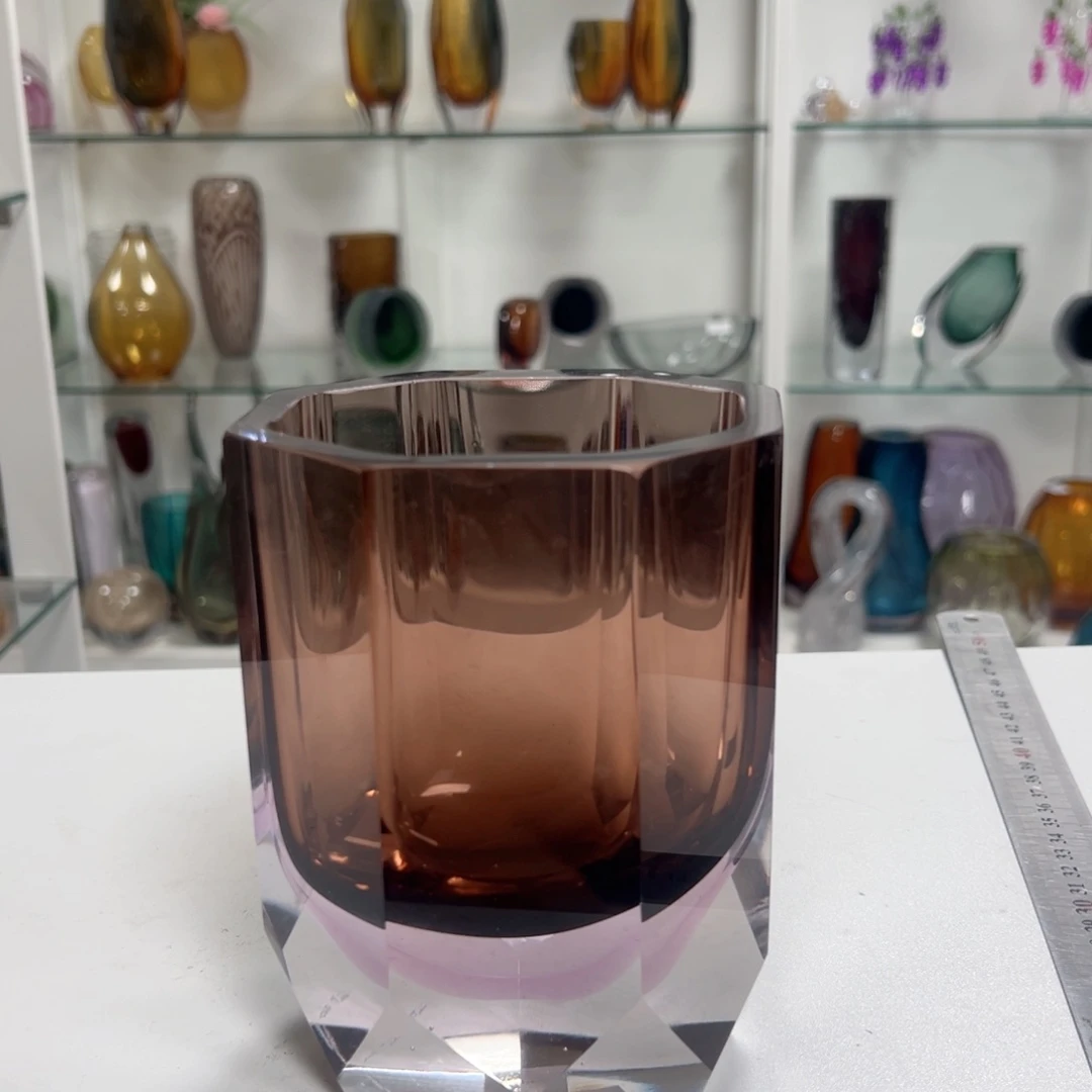 幻彩琉璃花瓶花器纯手工痕迹高度14