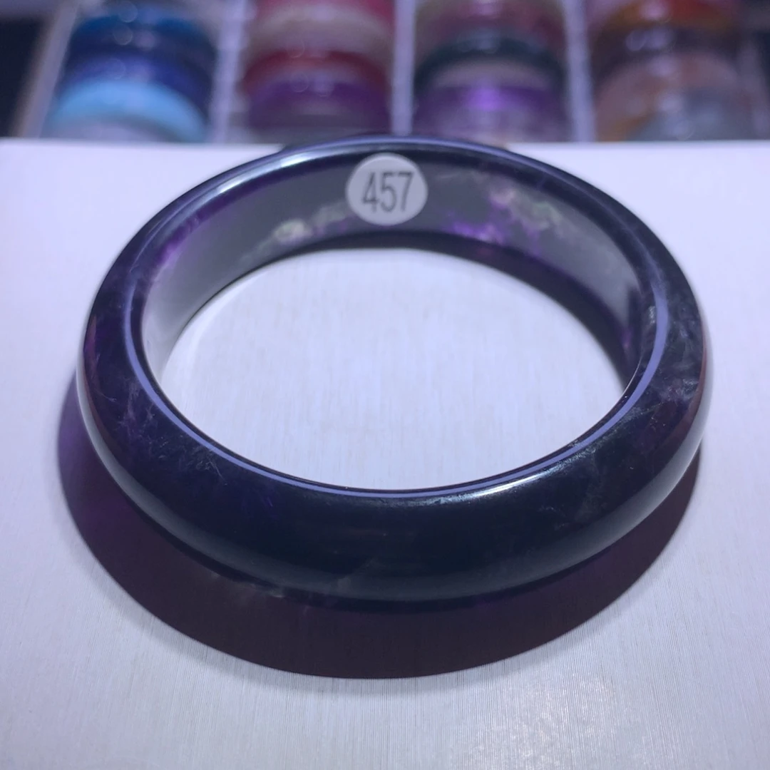 银S925镶嵌水晶手镯萤石53.4圈457