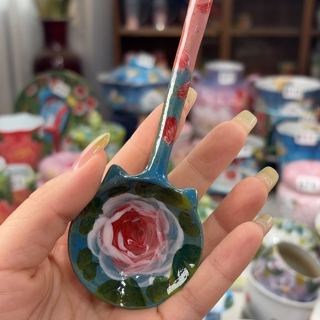 瓷片景德镇手绘高温釉下彩陶瓷茶具