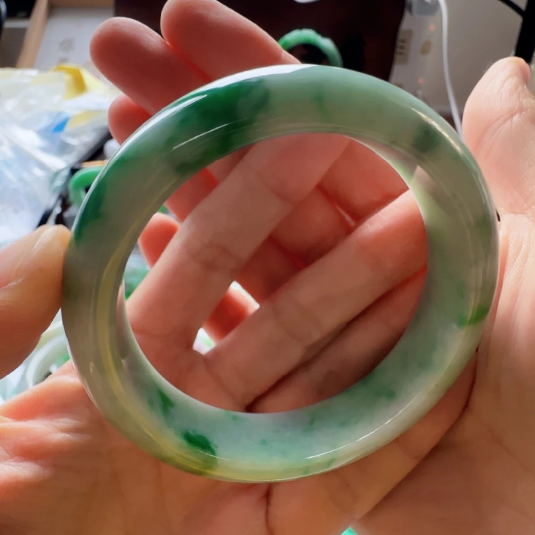 开***麻翡翠未镶嵌手镯翡翠880