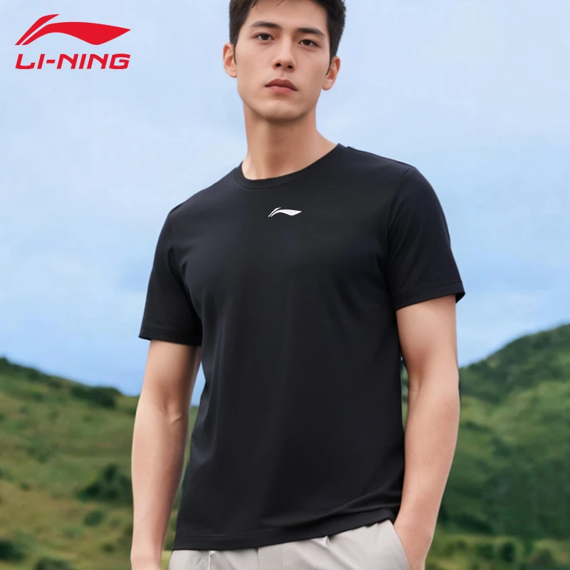 李宁短袖男t恤2025新款夏季舒适休闲百搭运动服男士纯棉运动上衣