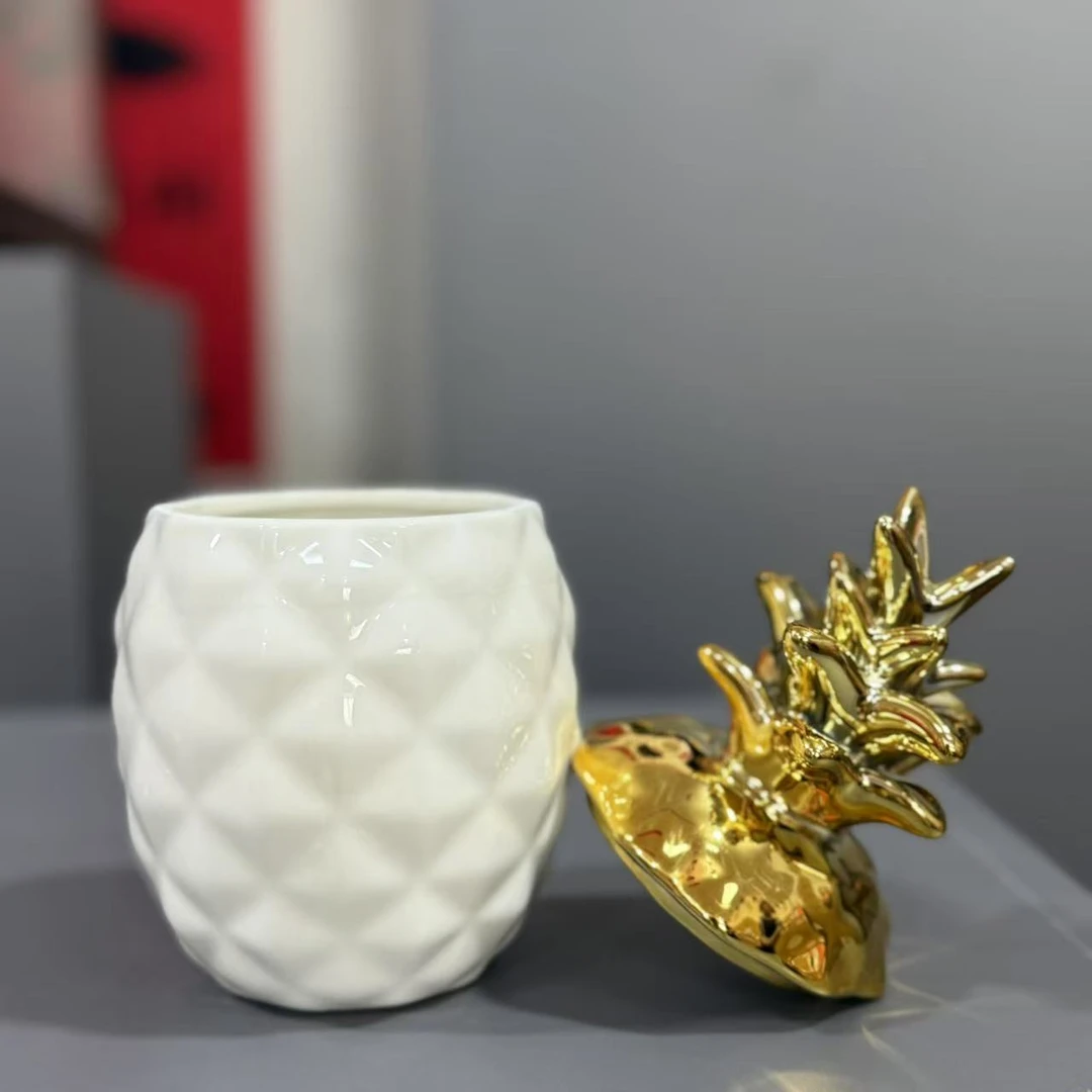 精品菠萝陶瓷收纳摆件