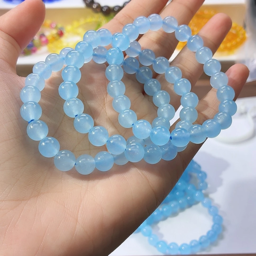 手串海蓝宝石18K金镶嵌