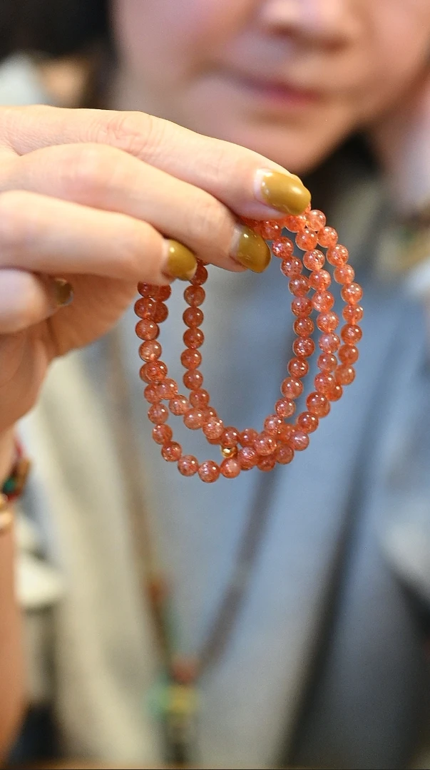 925银珐琅手链 茶-日光银镀金多圈手串