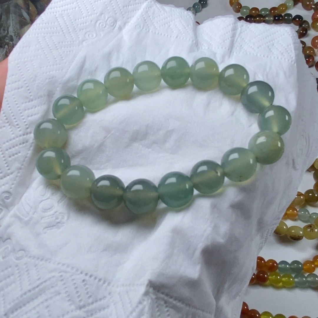 蛇纹石玉未镶嵌手链花玉卡12无暇福利