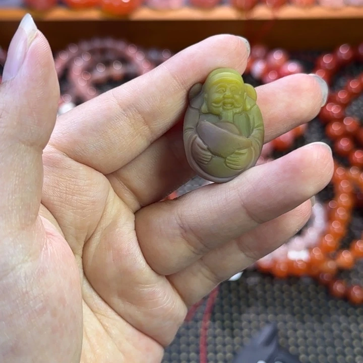 南红玛瑙未镶嵌珠宝半成品财神爷