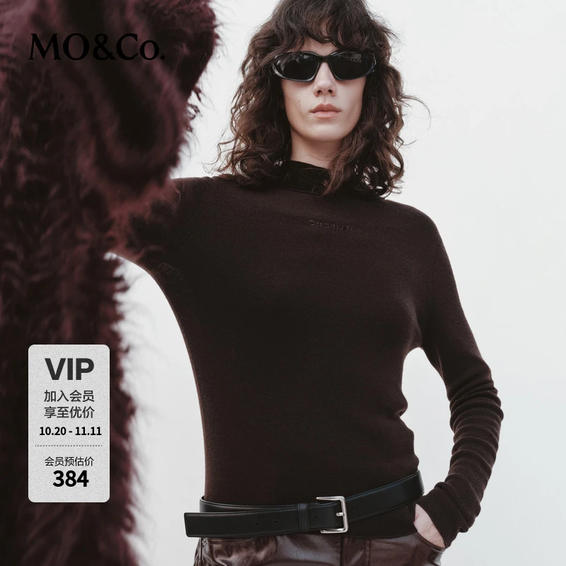 【C+系列】MOCO针织衫冬绵羊毛植绒标语微卷MBD4SWT018