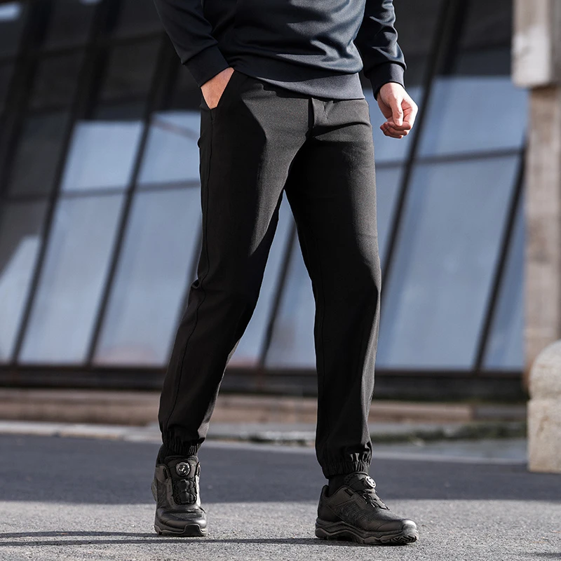 【龙牙】隐之游风针织束脚裤春秋通勤百搭舒适休闲裤简约亲肤弹力