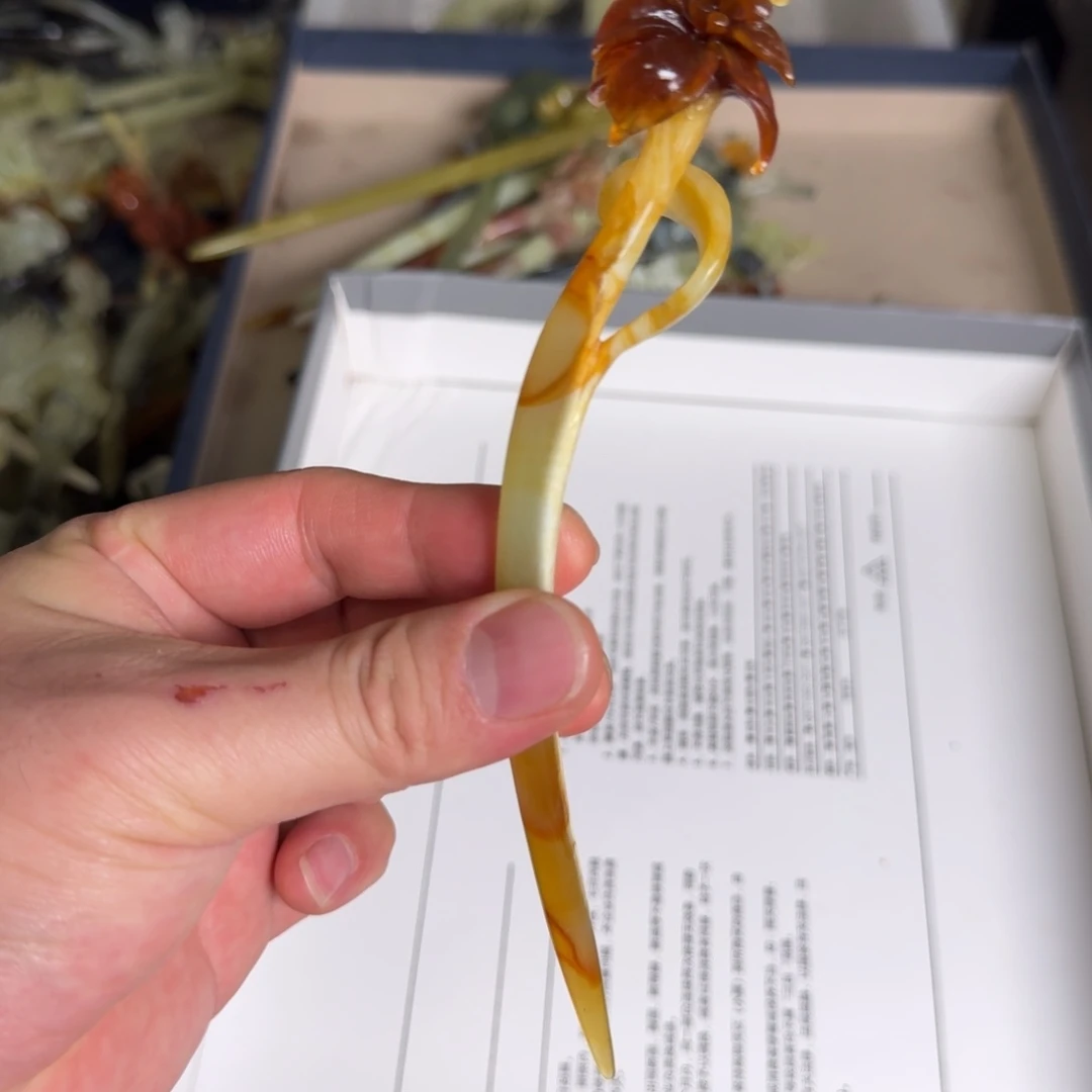 岫玉发饰未镶嵌明君玉簪就是好看