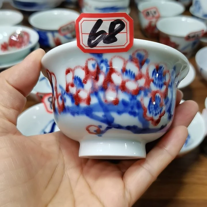 杯张学鸿老师青花釉里红微瑕