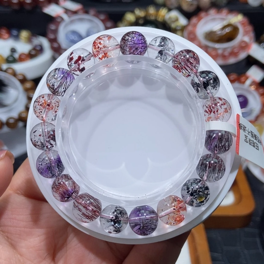水晶手串未镶嵌彩毒液手链9.8mm