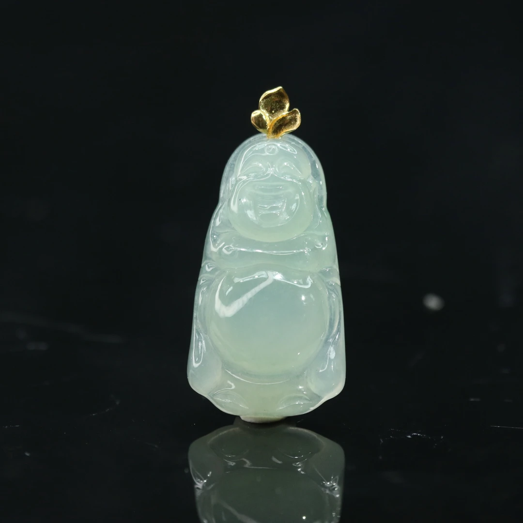 FC39天然缅甸翡翠A货18k佛公/800099/保利厦门拍卖