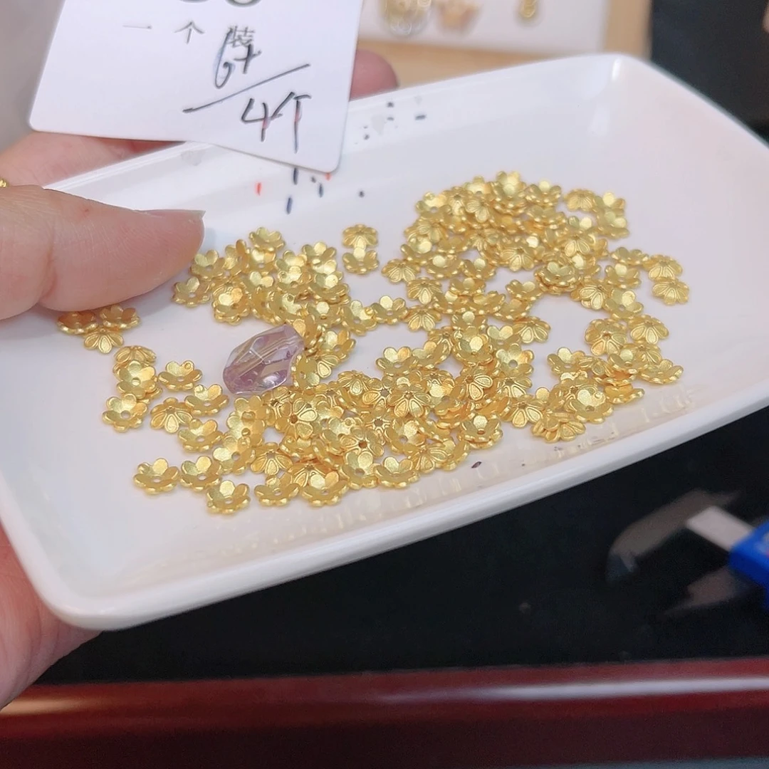 紫晶珠宝半成品银S925镀金镶嵌50