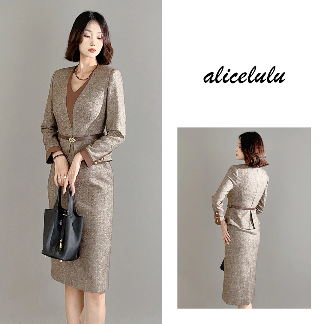 6 alicelulu“女企业家”连衣裙端庄知性优雅层次S2140118D