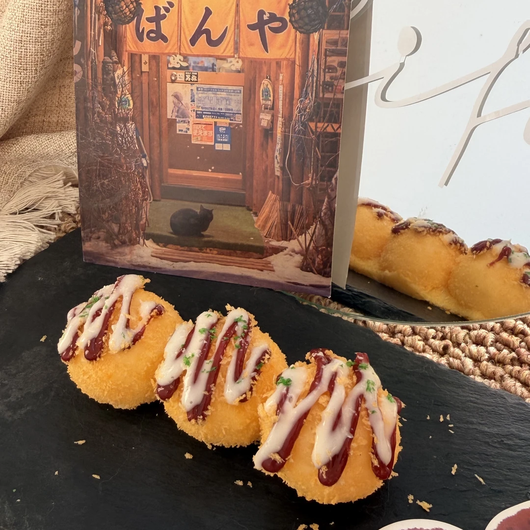 糯米泥 【油炸章鱼小丸子串】喜仔yummy食品级硅胶捏捏玩具