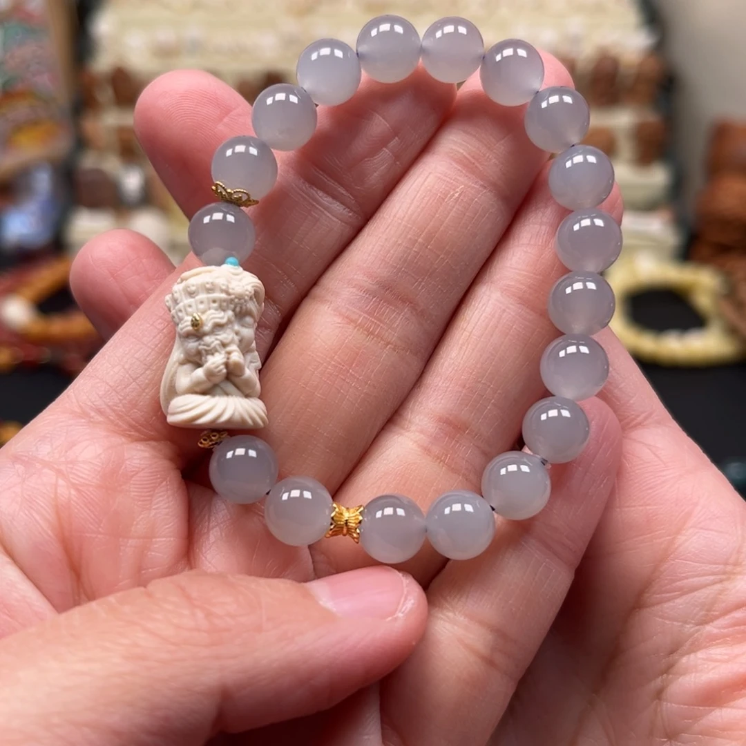 和田玉手串未镶嵌单圈手串