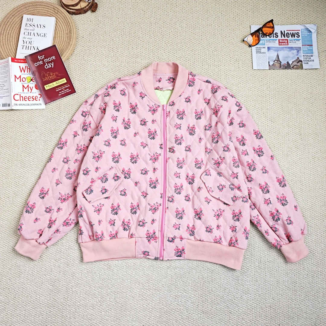 2025早秋新款时尚百搭碎花长袖厚外套8787