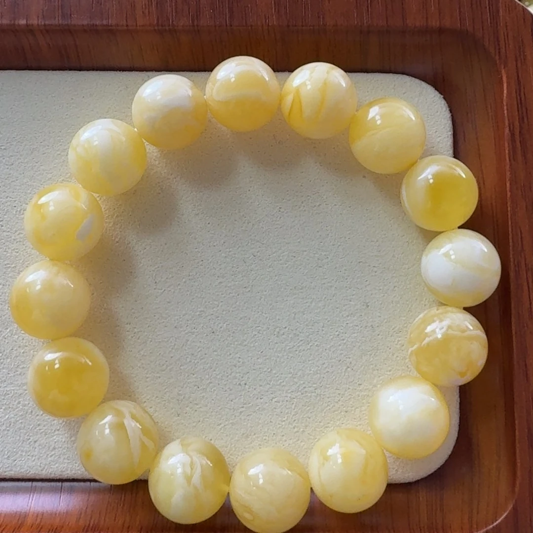 洪***新未镶嵌琥珀手链12.8mm裸发