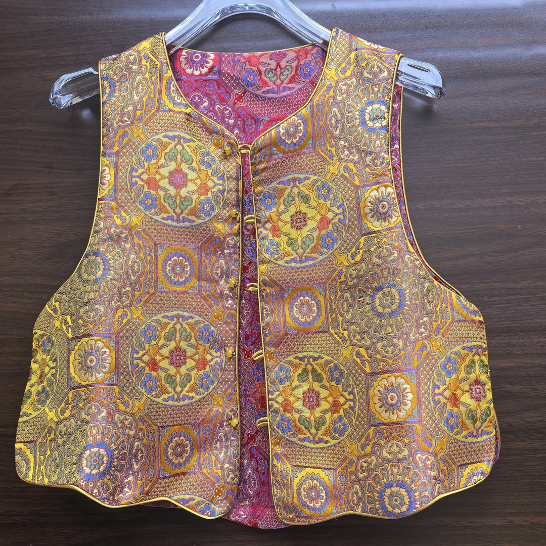 10143黄姐定制新中式重工刺绣开衫马甲(衣长51）