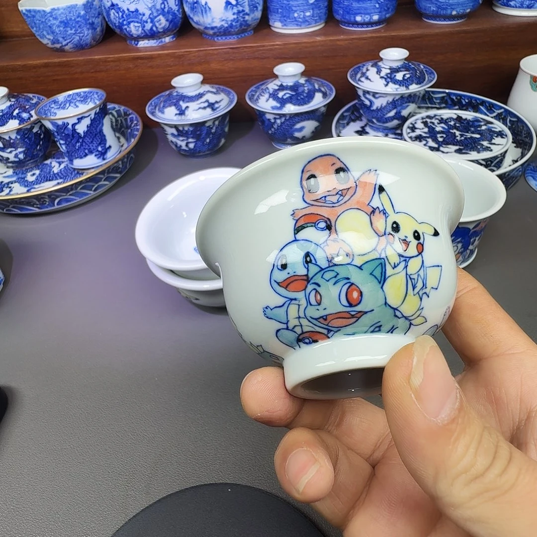 故***凡泥塑主人杯手工手绘