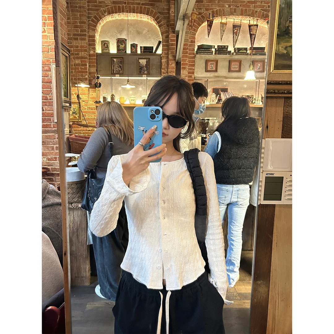 DYANGJUN【4月5号10:00AM 开衫】肌理感白色简约开衫