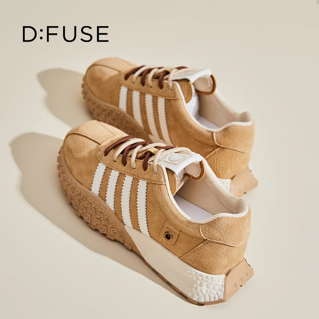 D:Fuse/迪芙斯新款透气真皮复古百搭舒适休闲女运动鞋