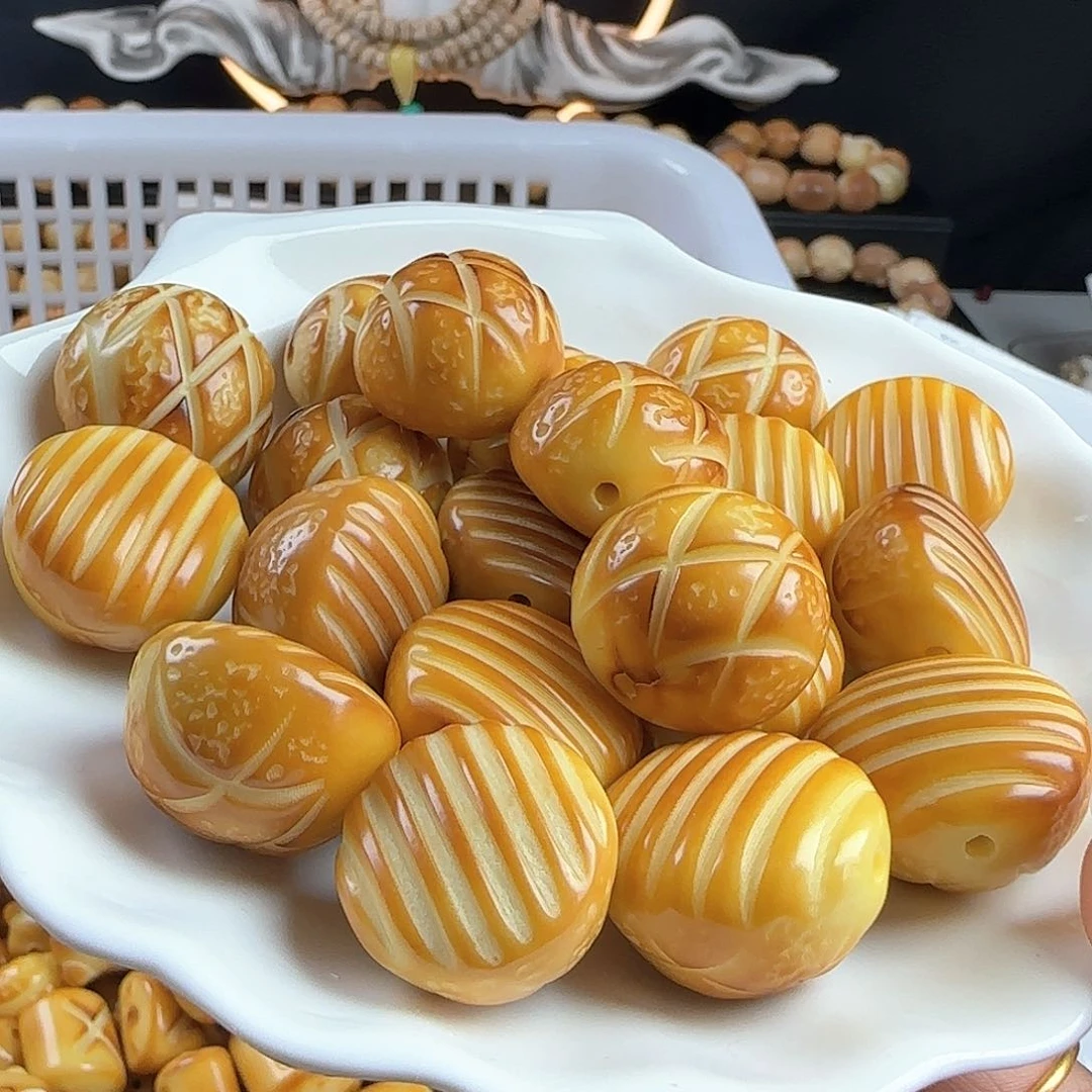 菩提根/象牙果手串瑕疵牙果考菠萝包4颗不挑瑕疵有裂介意勿拍