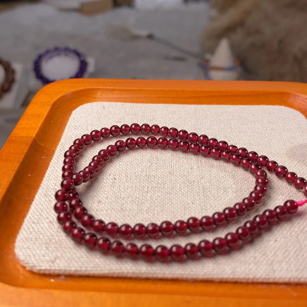 【闪购商品】水晶手链未镶嵌7A石榴石3.7mm14手围2圈