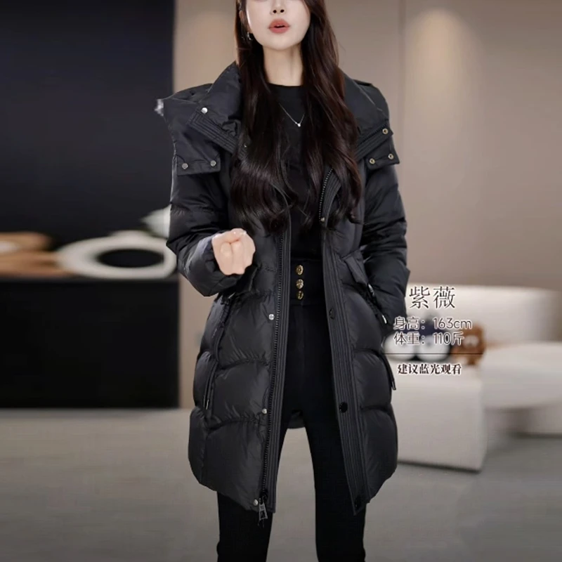 白鸭绒气质加厚保暖羽绒服女士冬季2025新款韩版时尚洋气显瘦外套