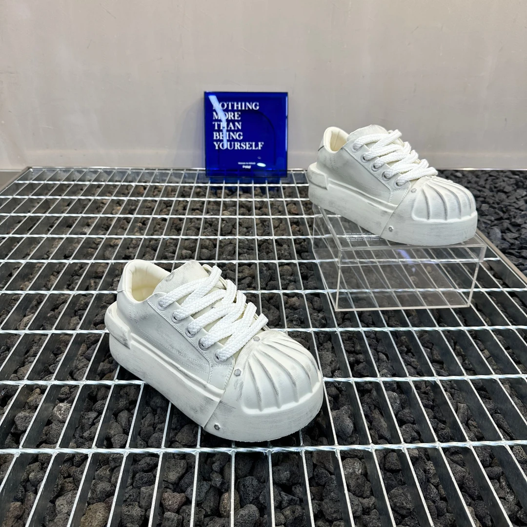 2025新款广州原版贝壳头重工男士厚底擦色轻便低帮时尚运动休闲鞋