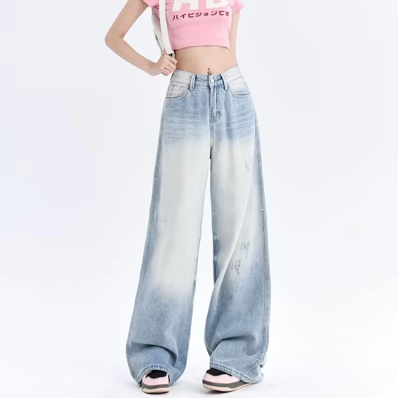 牛仔裤潮流女直筒时尚休闲a高腰2024年美式宽松新款夏季复古显瘦