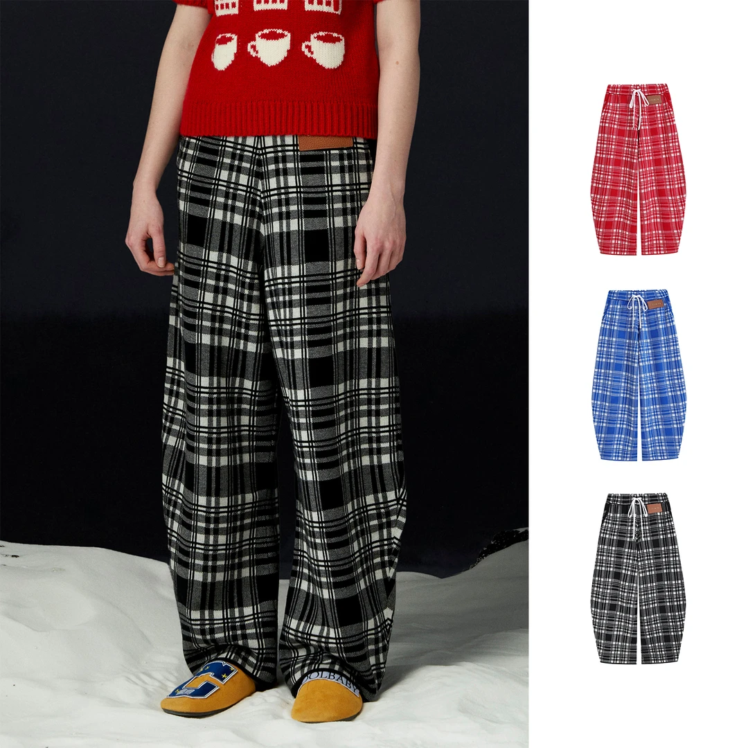 CHEER UP UNIFORM设计师品牌格纹毛织休闲裤 DSC买手店 CY5C08004