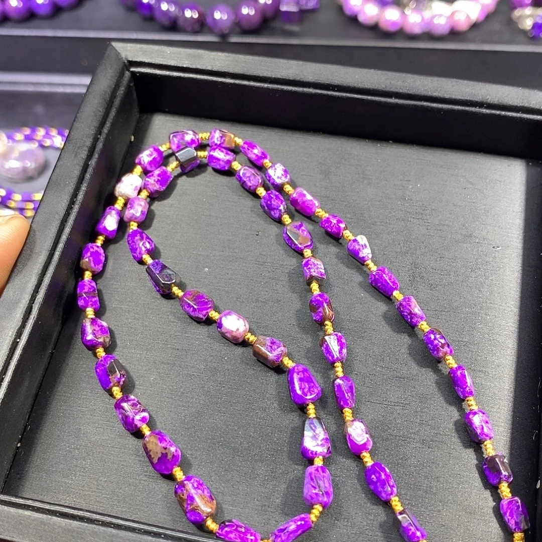 苏纪石（舒俱来）未镶嵌南非舒俱来满火焰纹丝绒随行项链