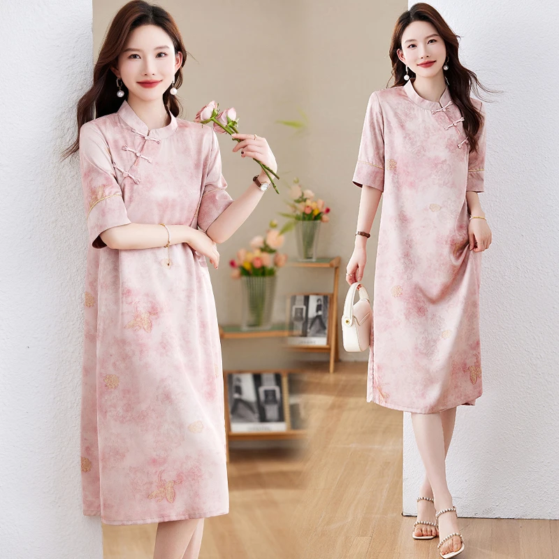 国风改良旗袍连衣裙女夏季薄款2025新款高级感洋气减龄裙子